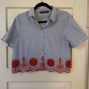 Zara Crop-Top Blouse